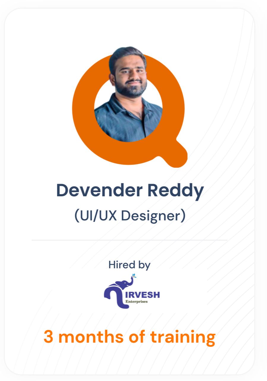 Devender Reddy — UI/UX Designer success story