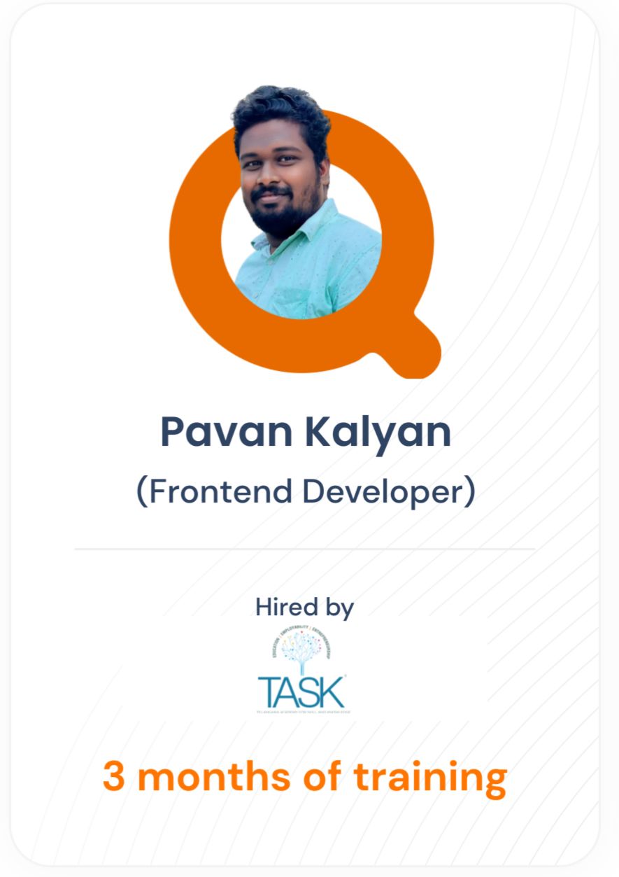 Pavan Kalyan — Frontend Developer success story