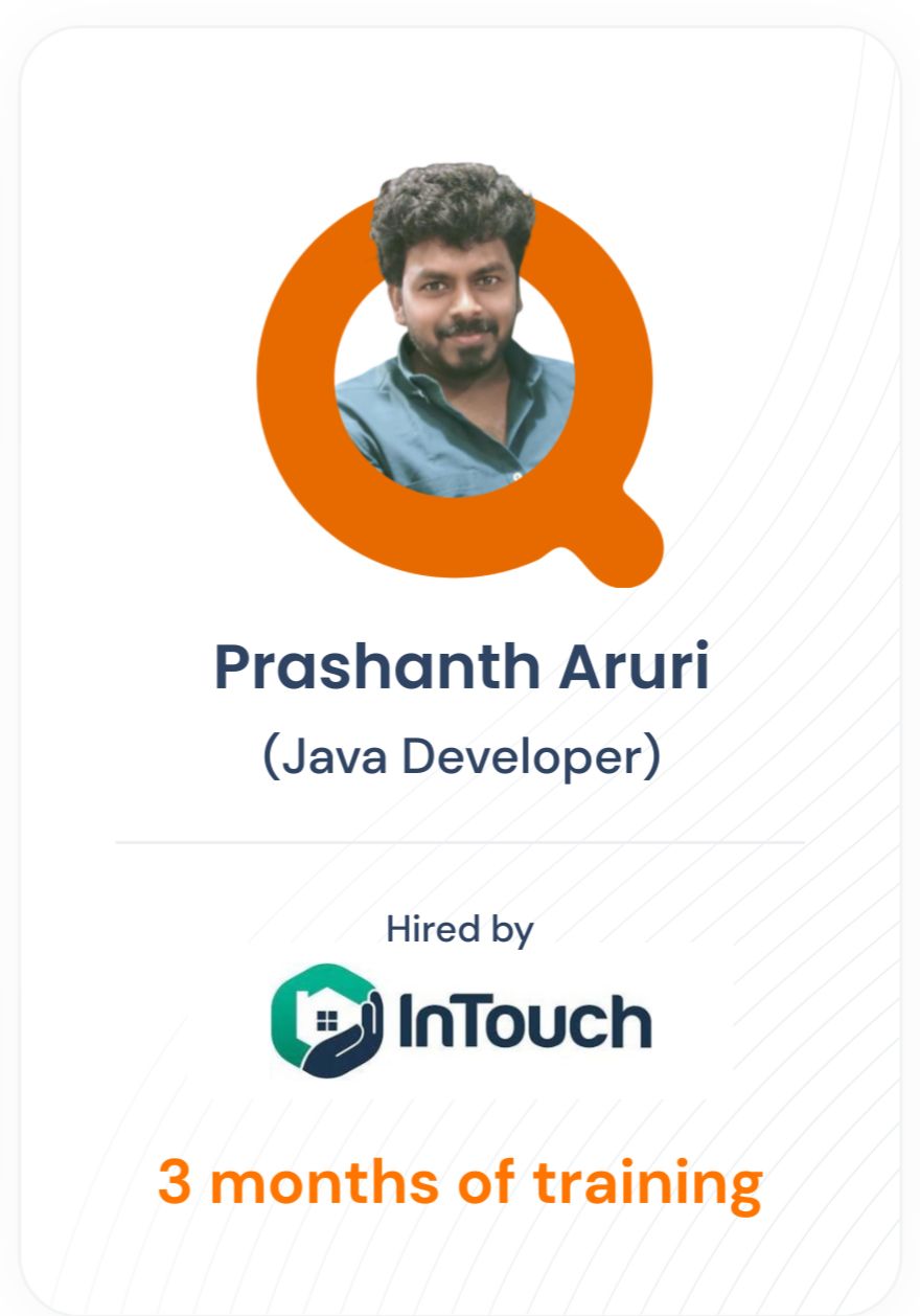 Prashanth Aruri — Java Developer success story