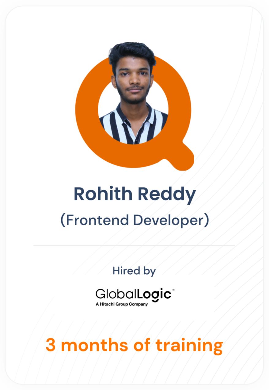 Rohith Reddy — Frontend Developer success story